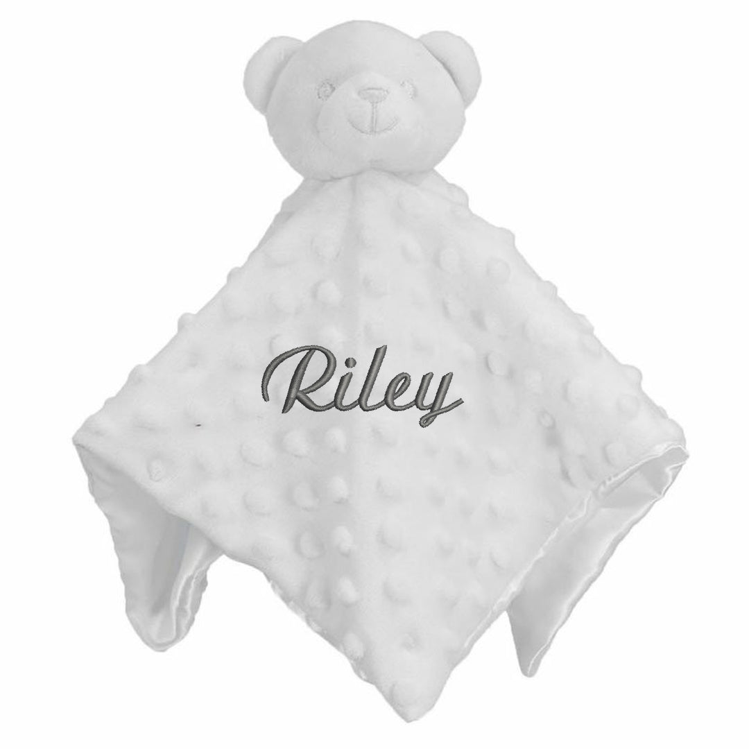 Personalised Unisex Embroidered Grey Blanket, Comforter or Gift Set