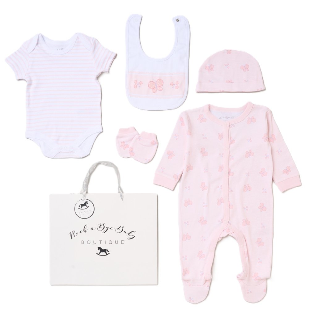 Girls Pink Butterfly Hamper Set