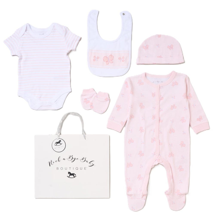 Girls Pink Butterfly Hamper Set
