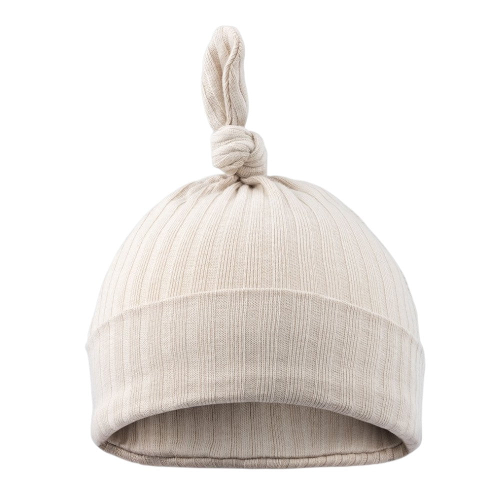 Biscuit Ribbed Knotted Baby Hat