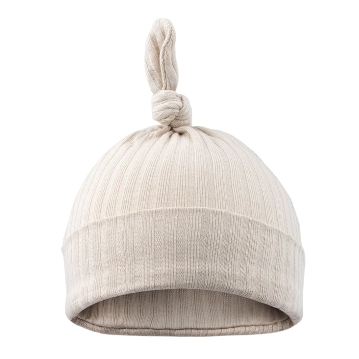 Biscuit Ribbed Knotted Baby Hat