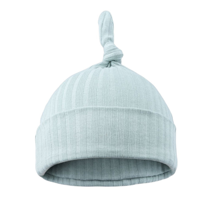 Sage Green Ribbed Knotted Baby Hat