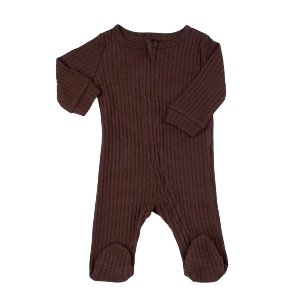 Chocolate Ribbed Sleepsuit