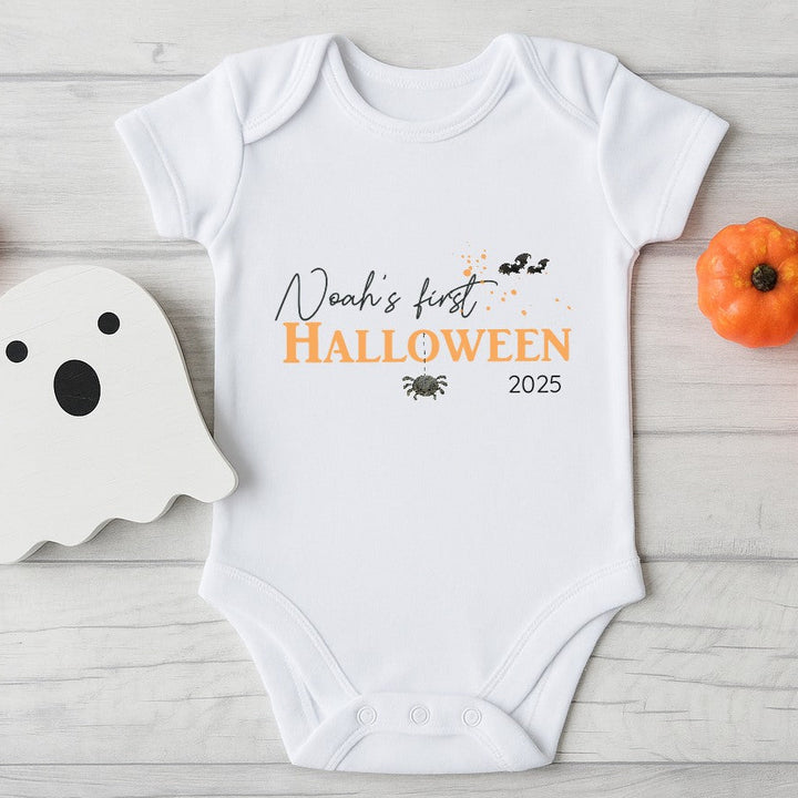 Personalised My First Halloween Spider Babygrow/Vest/Bib