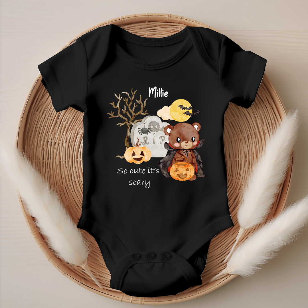 Personalised Halloween So Cute It's Scary Babygrow/Vest