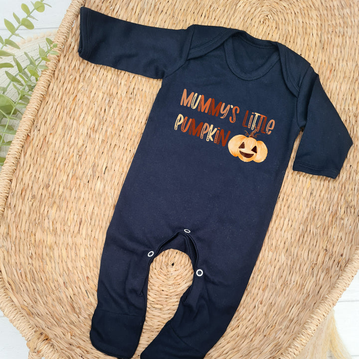 Personalised Halloween Mummy's Little Pumpkin Babygrow/Vest