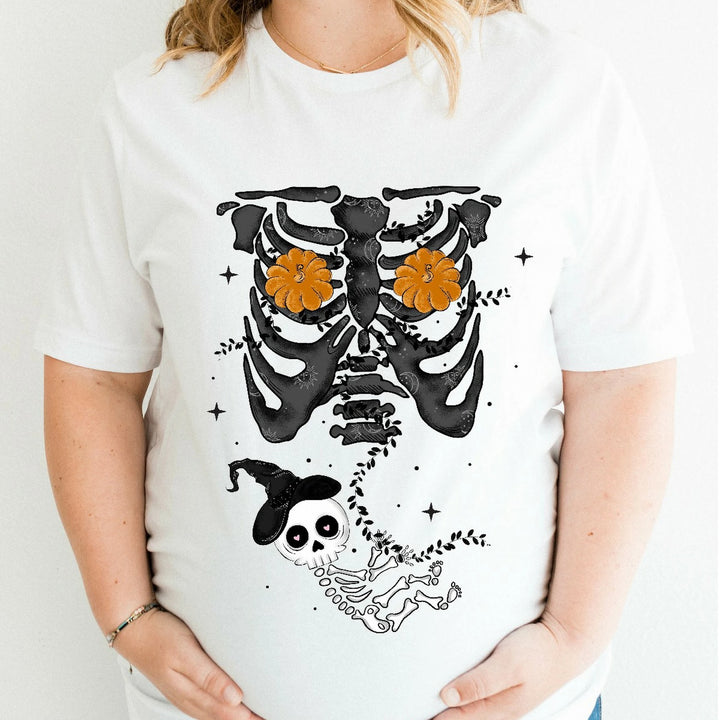 Halloween Mum Outfit | Maternity T-shirt White Black
