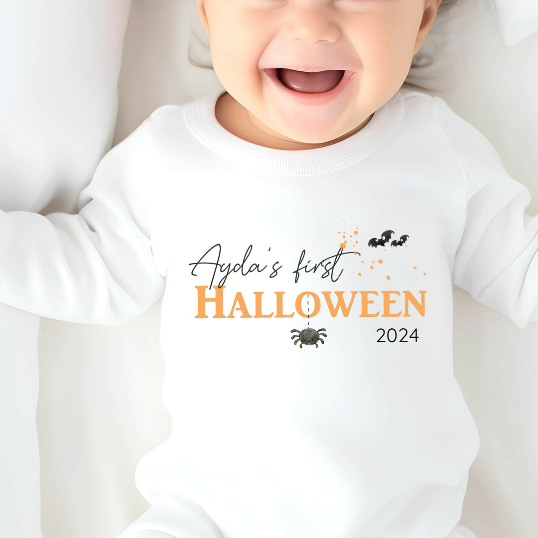 Personalised My First Halloween Spider Babygrow/Vest/Bib