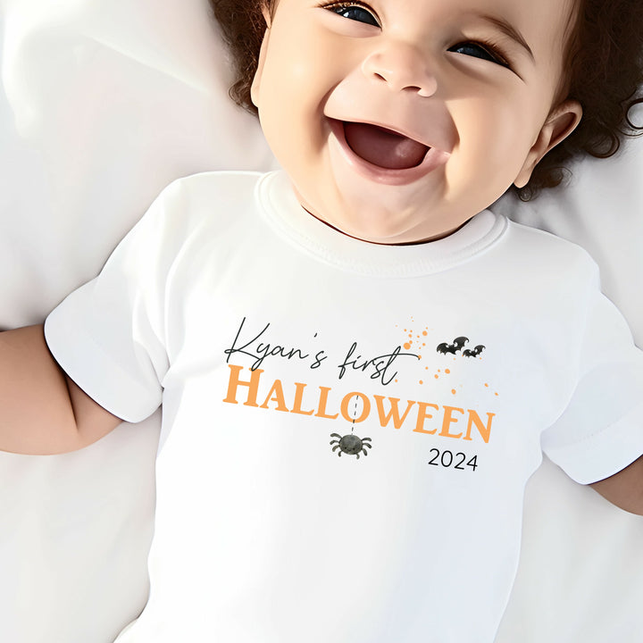 Personalised My First Halloween Spider Babygrow/Vest/Bib