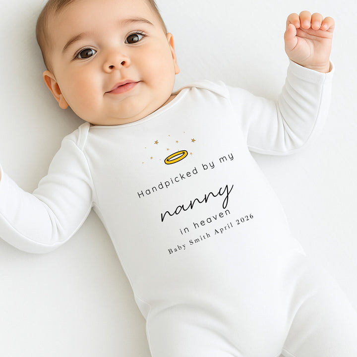 Personalised Hand Picked From Heaven Announcement Vest