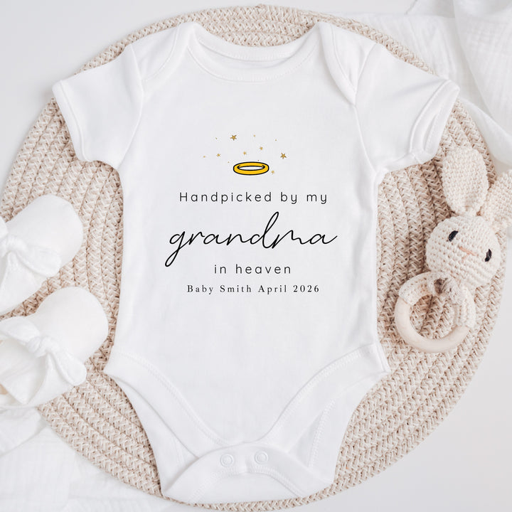 Personalised Hand Picked From Heaven Announcement Vest