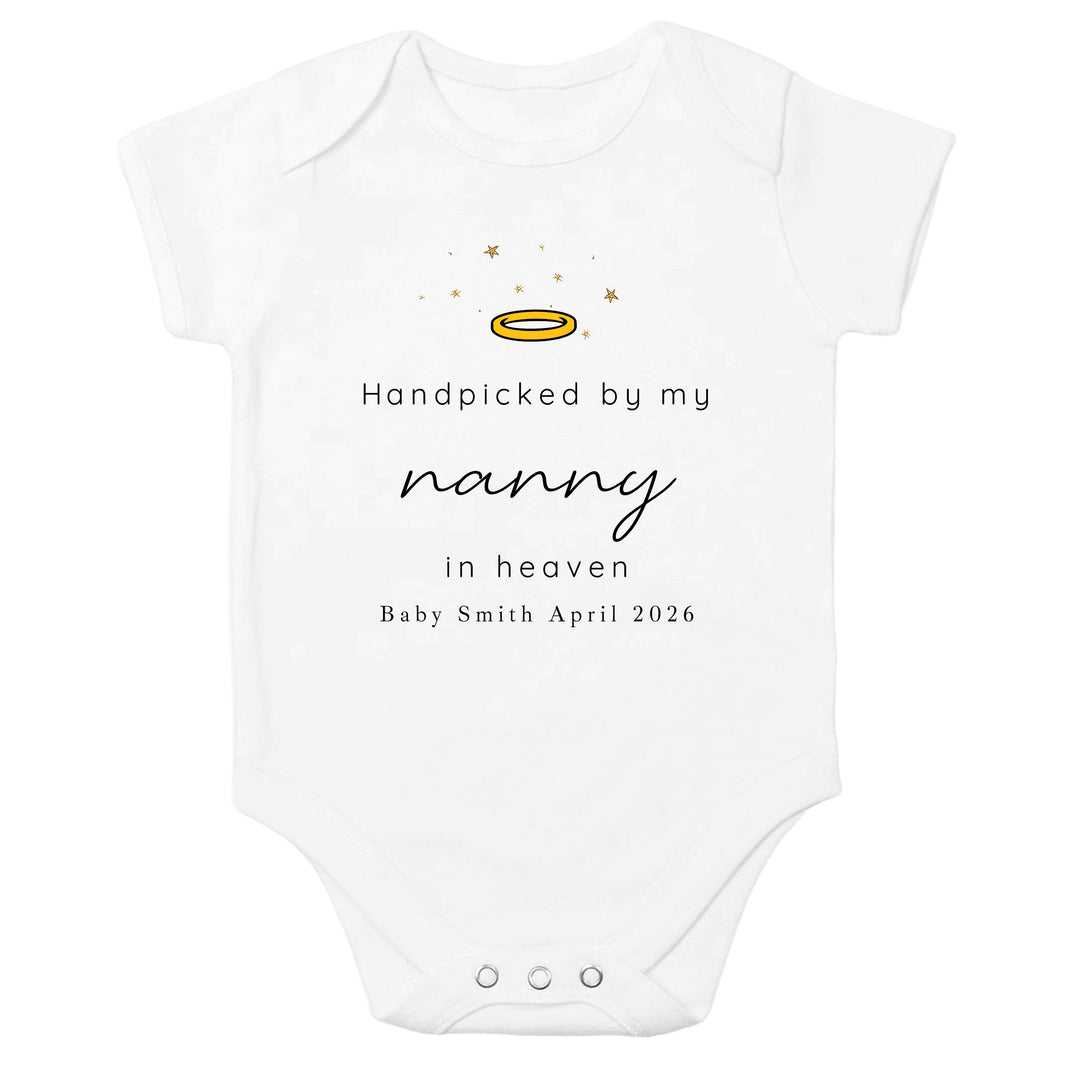 Personalised Hand Picked From Heaven Announcement Vest