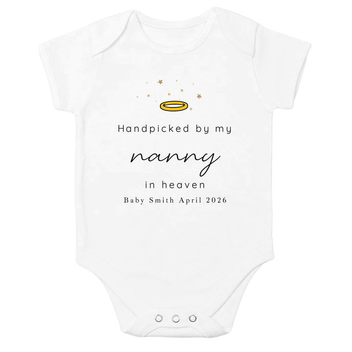 Personalised Hand Picked From Heaven Announcement Vest