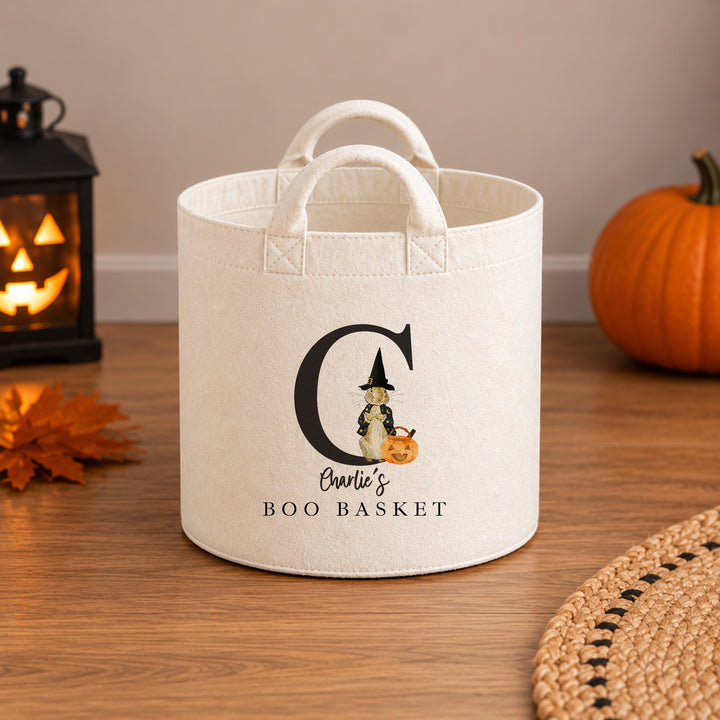 Halloween Boo Basket Personalised | Boys Girls Wizard Bunny Rabbit