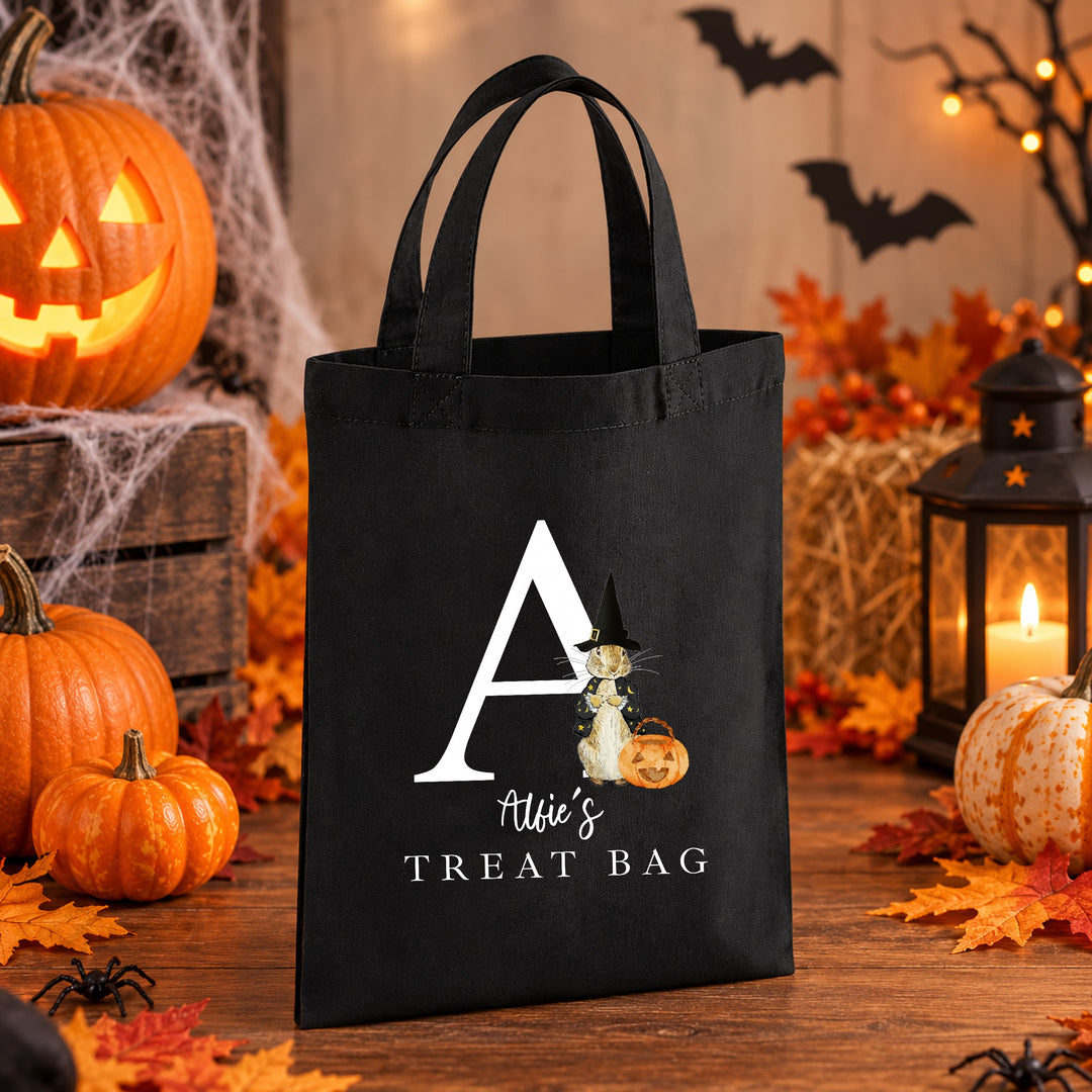 Halloween Trick or Treat Sweet Bag Personalised | Boys Girls Wizard Bunny Rabbit