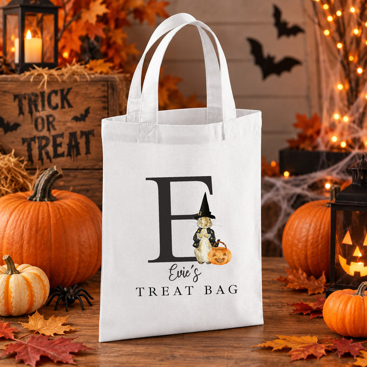 Halloween Trick or Treat Sweet Bag Personalised | Boys Girls Wizard Bunny Rabbit