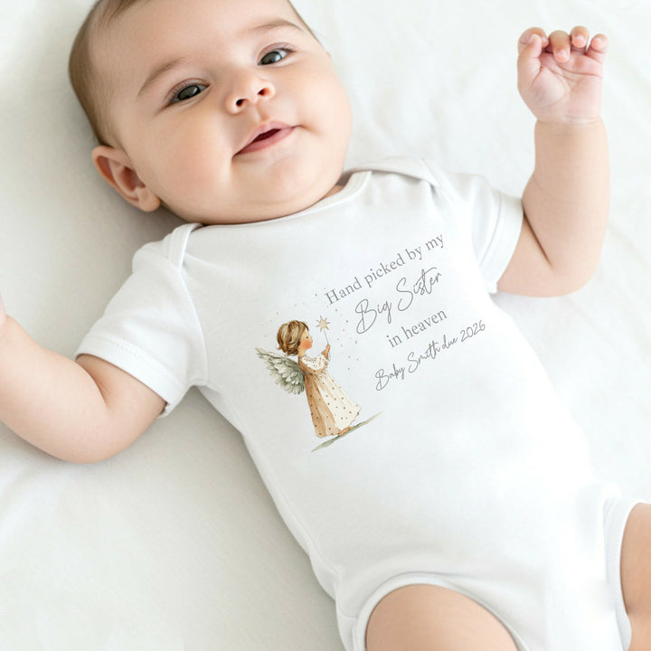 Personalised Picked From Heaven Angel Announcement Vest