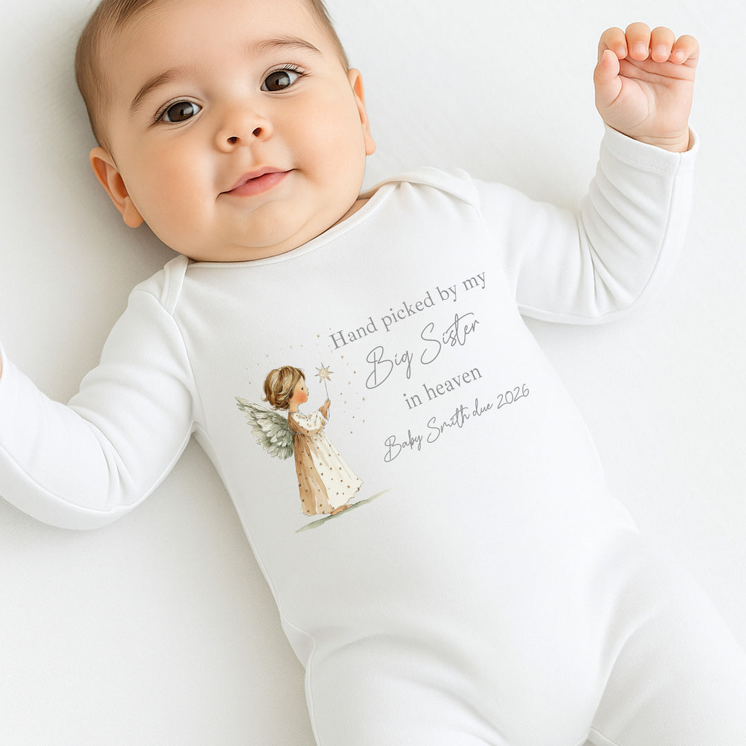 Personalised Picked From Heaven Angel Announcement Vest
