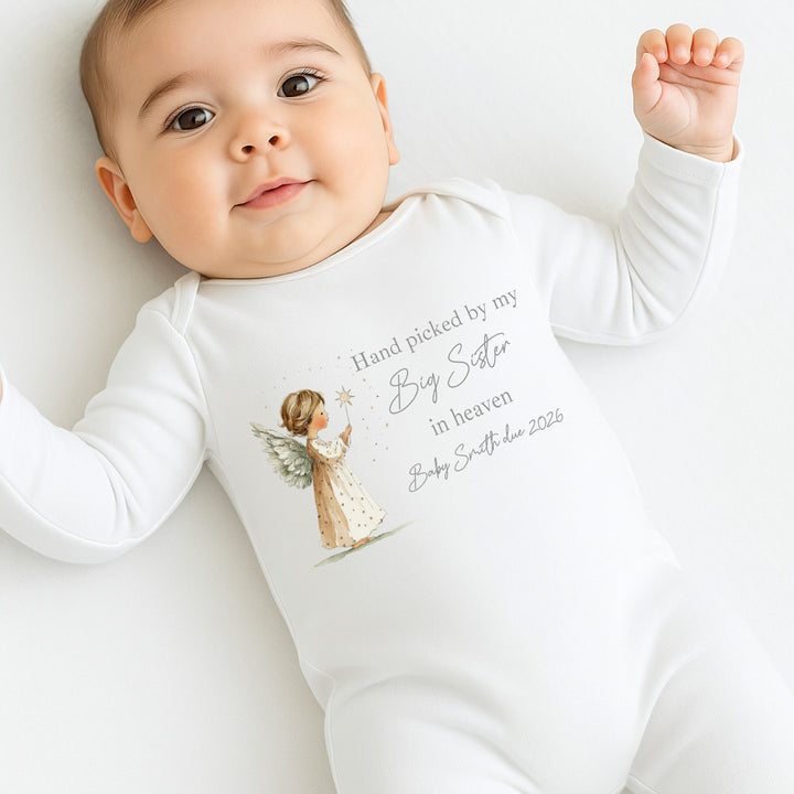 Personalised Picked From Heaven Angel Announcement Vest