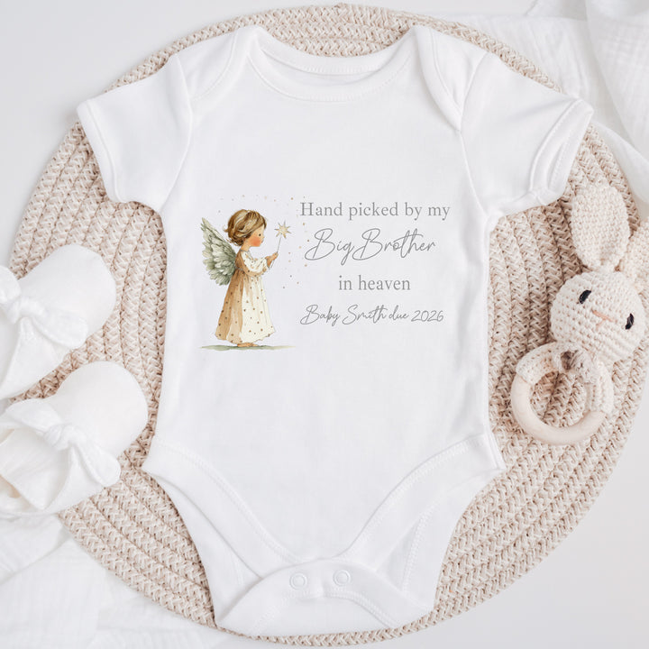Personalised Picked From Heaven Angel Announcement Vest