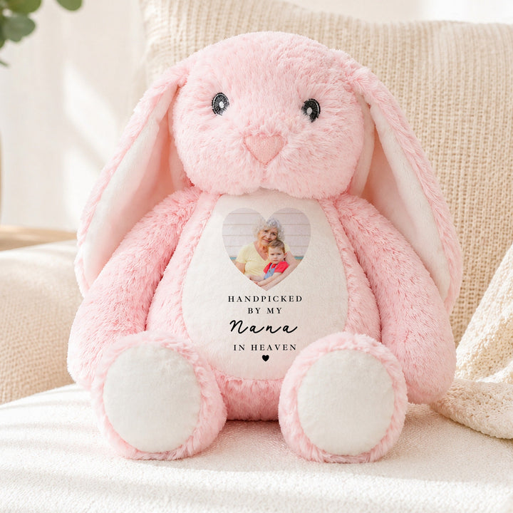 Personalised Photo Hand Picked Heaven Baby Announcement Rabbit