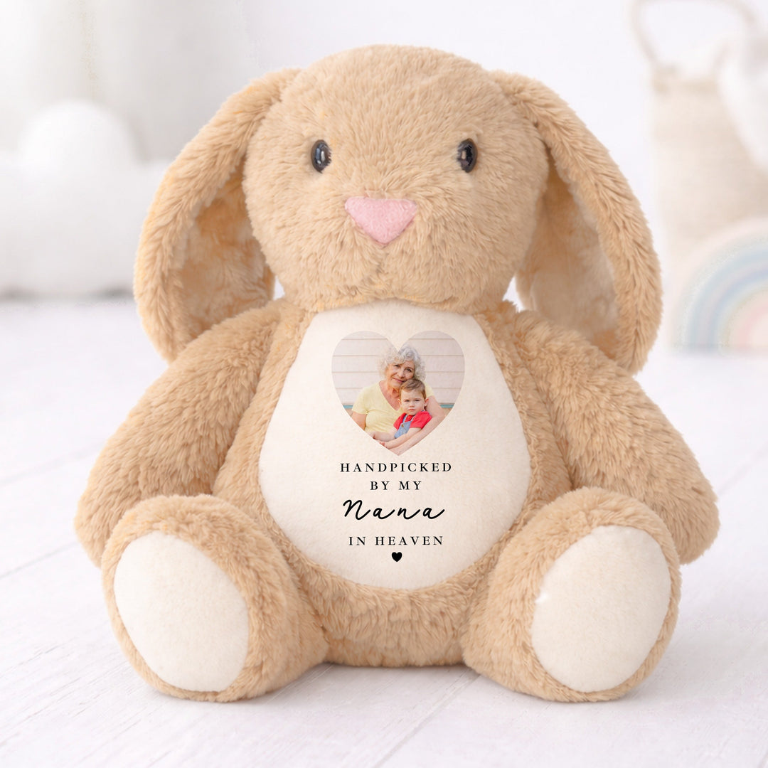 Personalised Photo Hand Picked Heaven Baby Announcement Rabbit