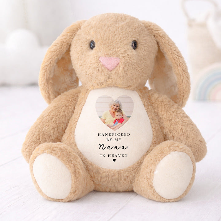 Personalised Photo Hand Picked Heaven Baby Announcement Rabbit
