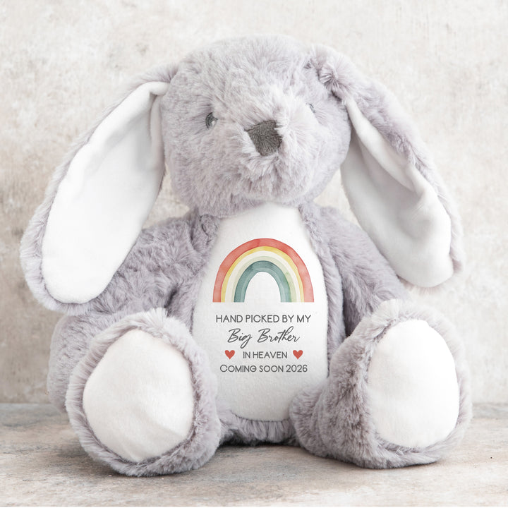 Personalised Hand Picked From Heaven Watercolour Rainbow Baby Announcement Teddy