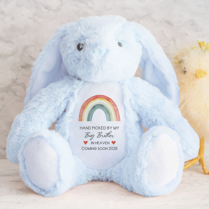 Personalised Hand Picked From Heaven Watercolour Rainbow Baby Announcement Teddy
