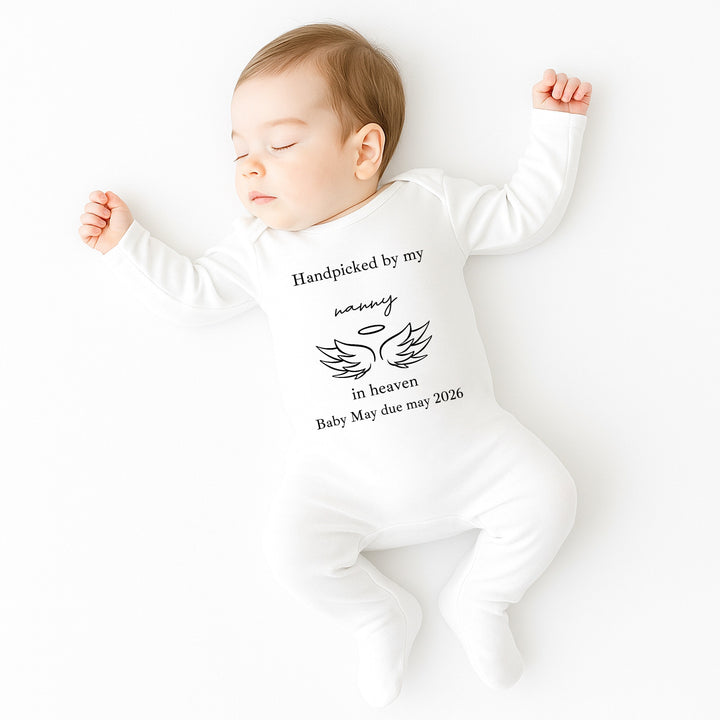 Personalised Hand Picked From Heaven Wings Announcement Vest