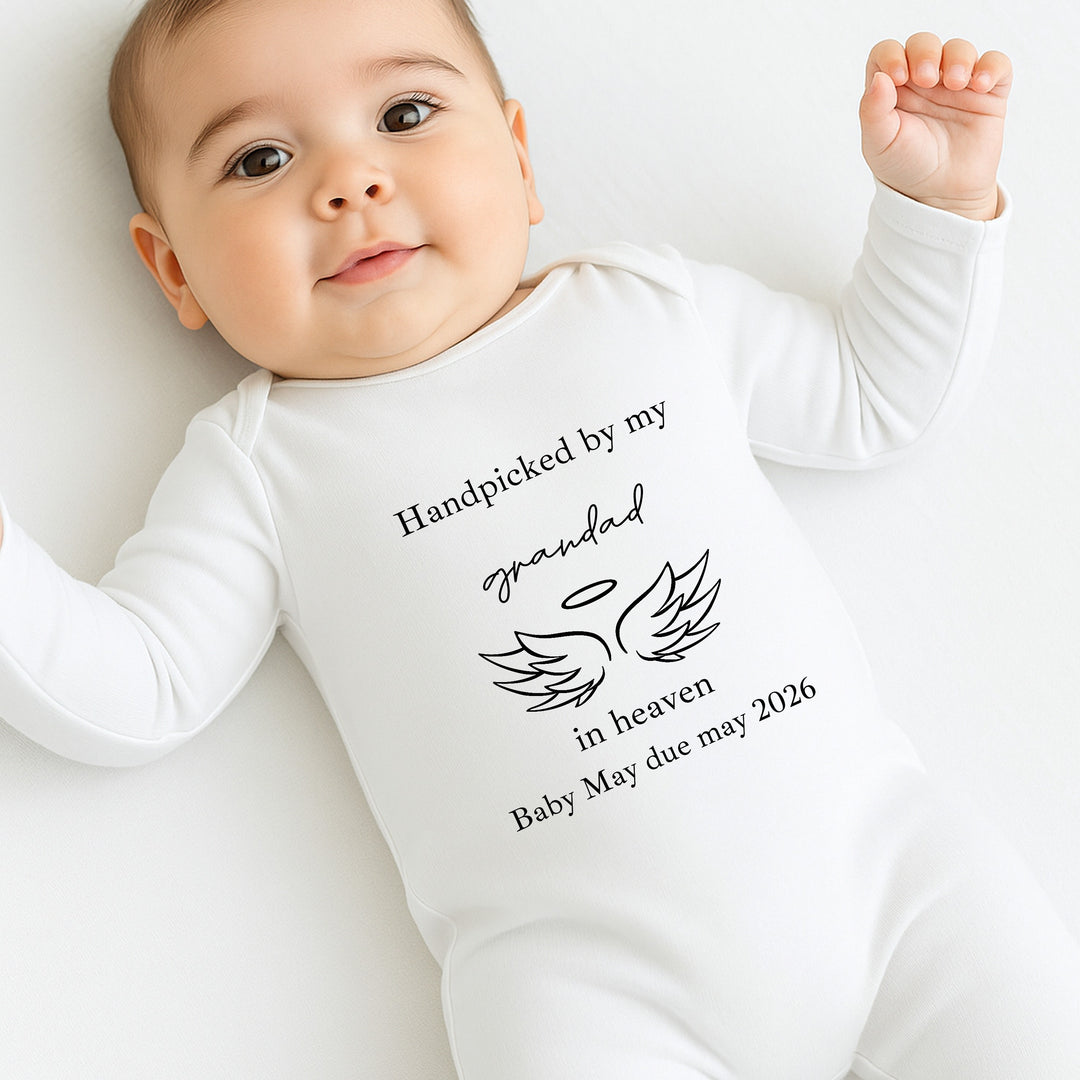 Personalised Hand Picked From Heaven Wings Announcement Vest