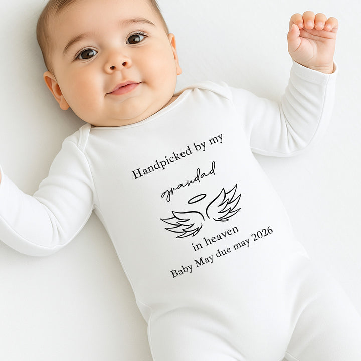Personalised Hand Picked From Heaven Wings Announcement Vest