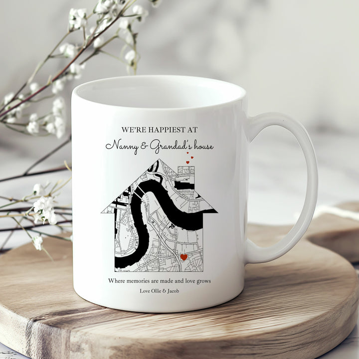 Personalised Happiest At Nanny & Grandad's Mug