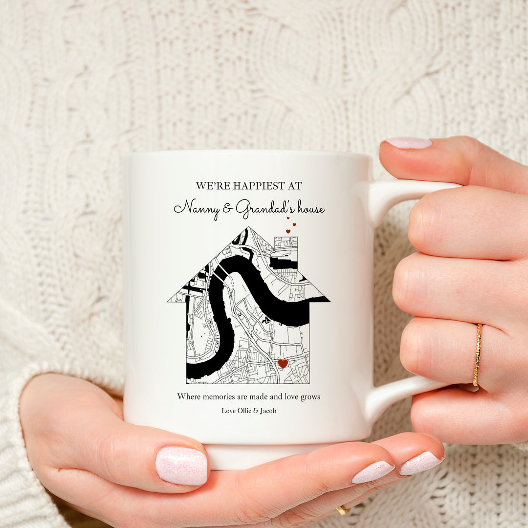 Personalised Happiest At Nanny & Grandad's Mug