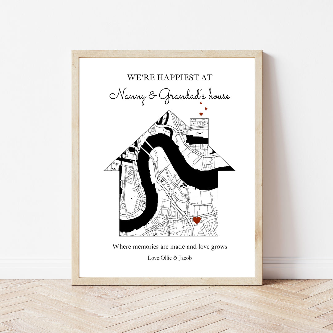Personalised Happiest At Nanny & Grandad's Mother's Day Poster