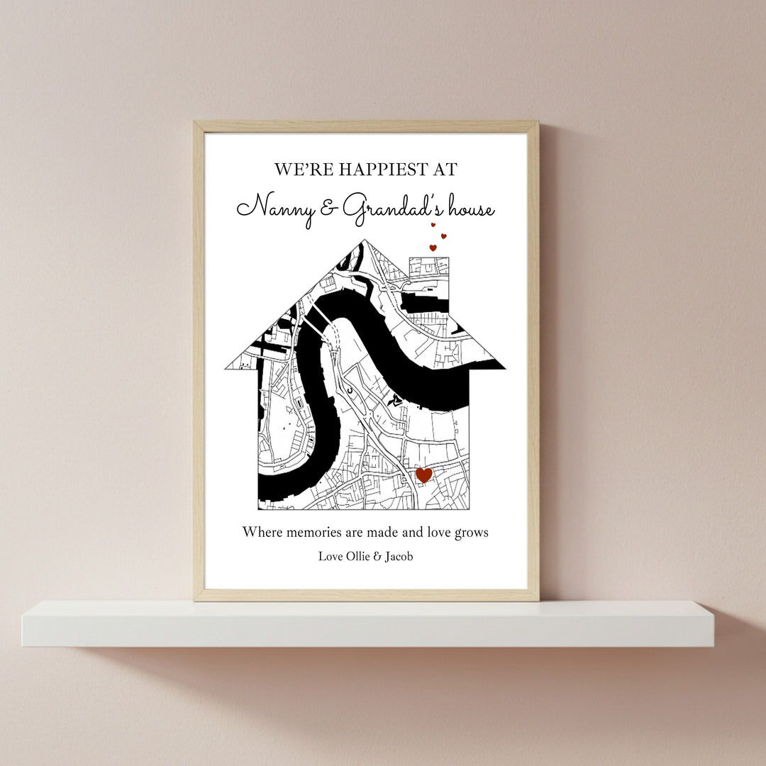 Personalised Happiest At Nanny & Grandad's Mother's Day Poster