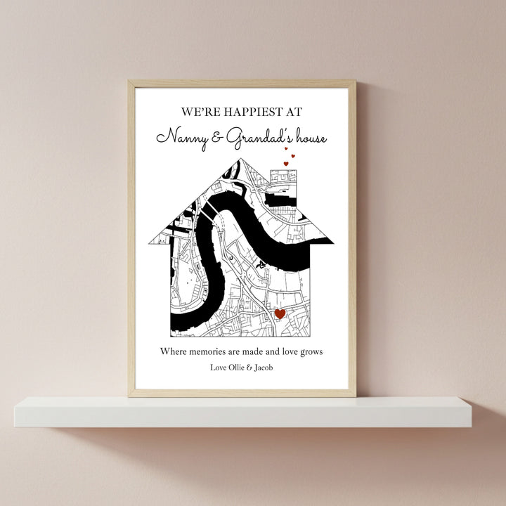 Personalised Happiest At Nanny & Grandad's Mother's Day Poster