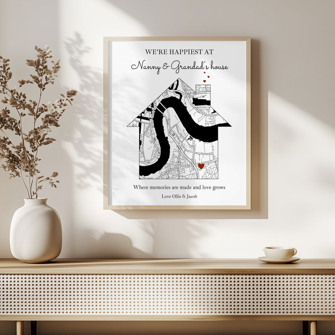 Personalised Happiest At Nanny & Grandad's Mother's Day Poster