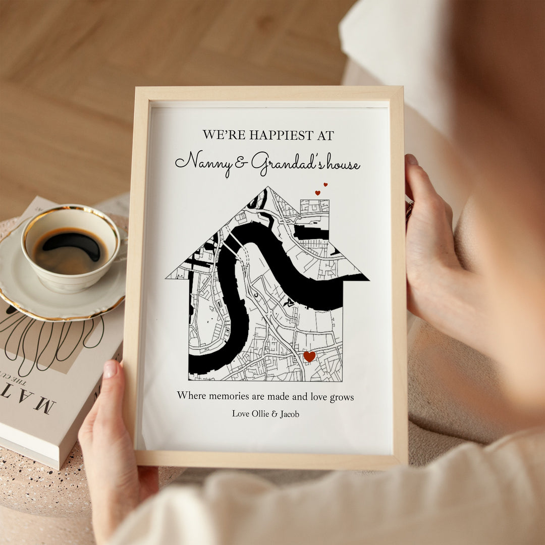 Personalised Happiest At Nanny & Grandad's Mother's Day Poster