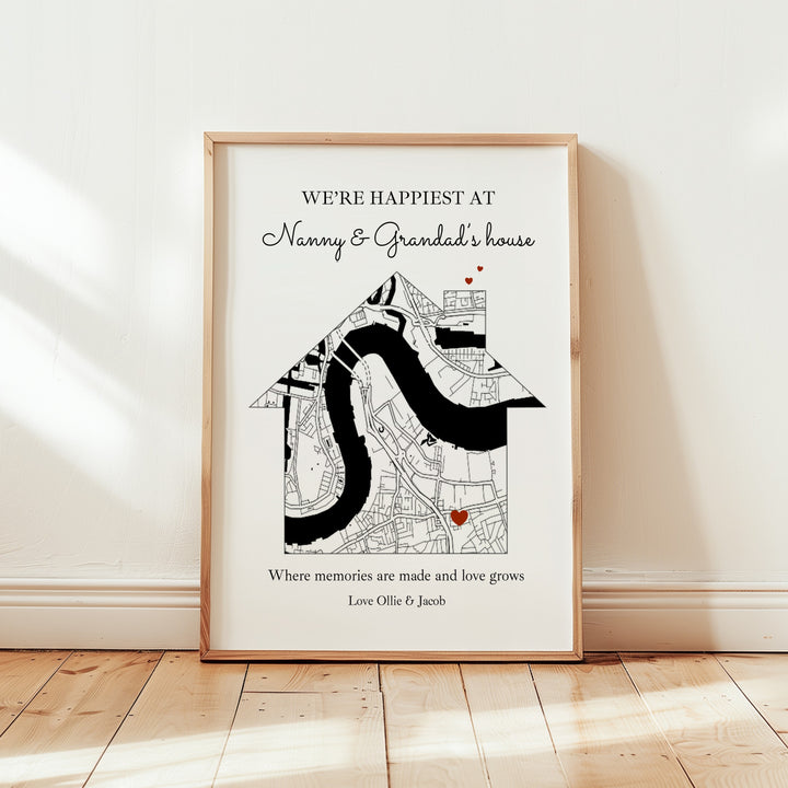 Personalised Happiest At Nanny & Grandad's Mother's Day Poster