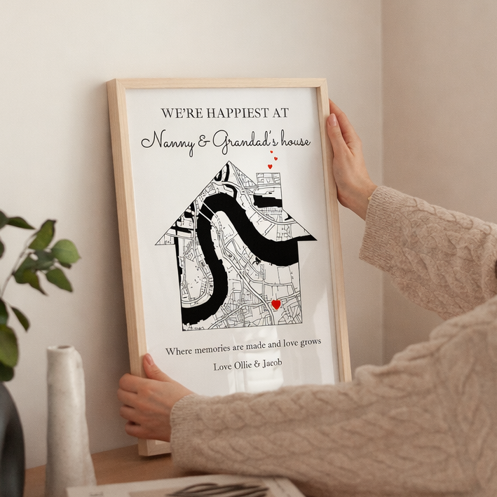 Personalised Happiest At Nanny & Grandad's Mother's Day Poster