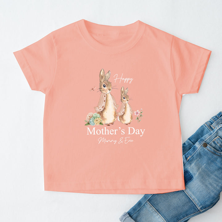 Happy Mother's Day Pink Rabbit Kid Childrens T-shirt