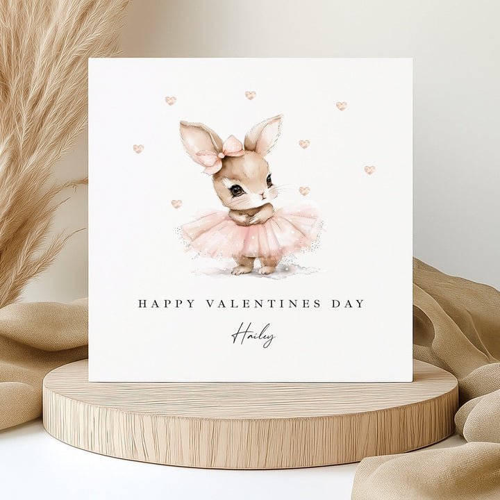 Personalised Ballerina Bunny Happy Valentine&