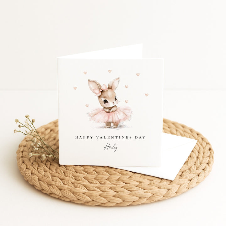 Personalised Ballerina Bunny Happy Valentine&
