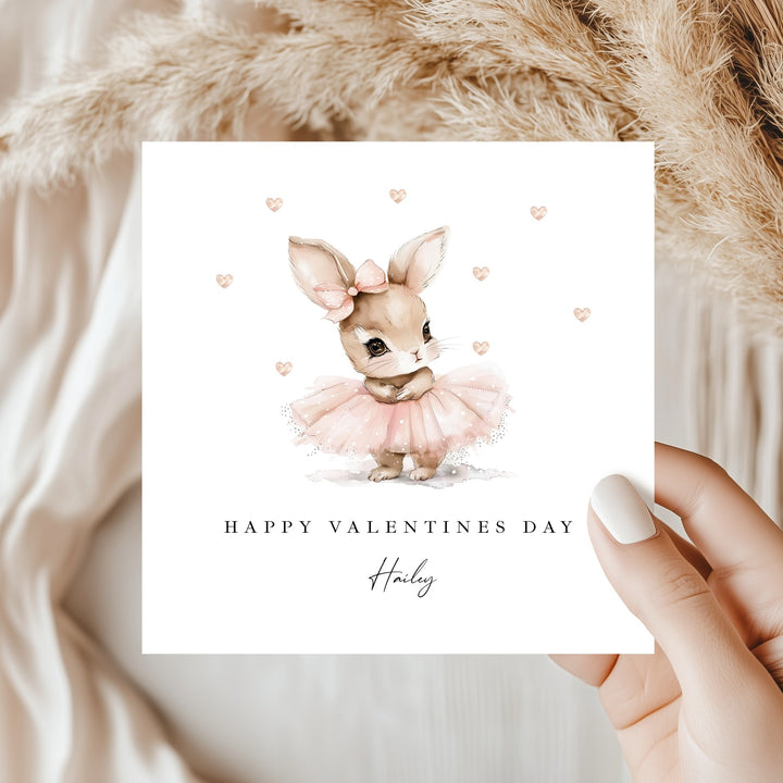 Personalised Ballerina Bunny Happy Valentine&
