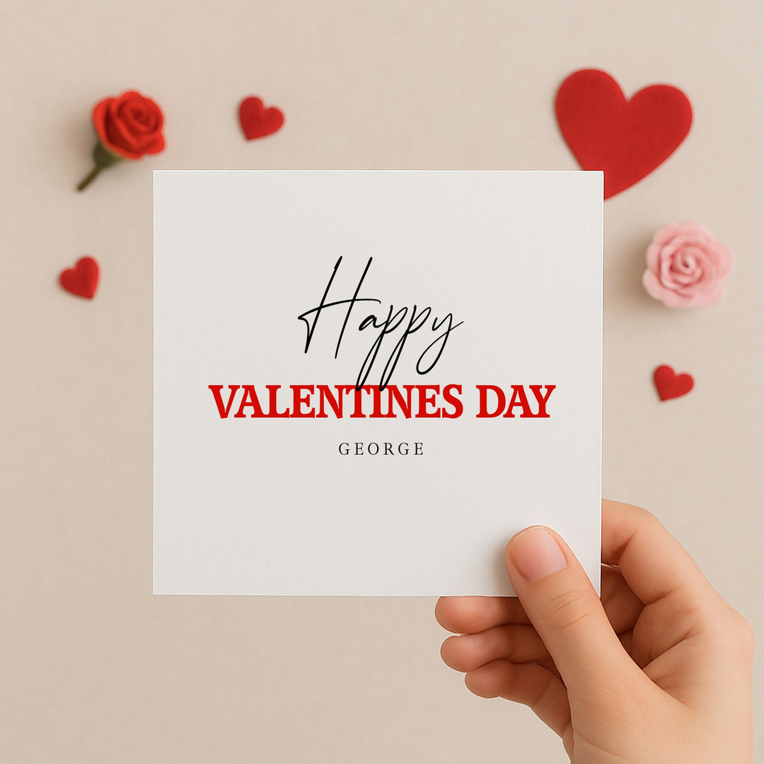 Personalised Red Happy Valentine's Day Card
