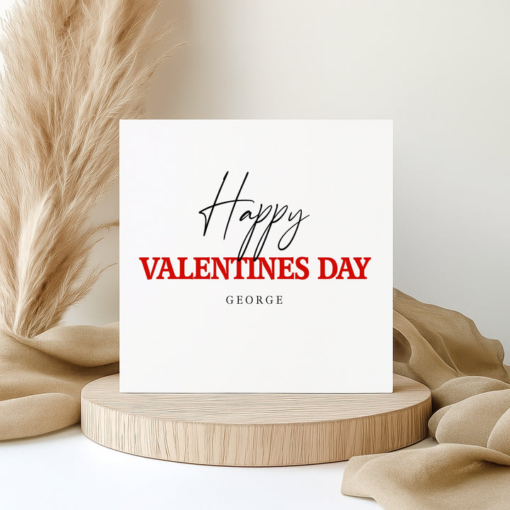 Personalised Red Happy Valentine's Day Card