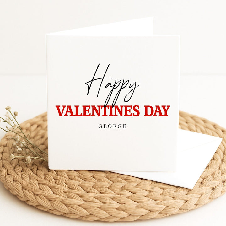 Personalised Red Happy Valentine's Day Card
