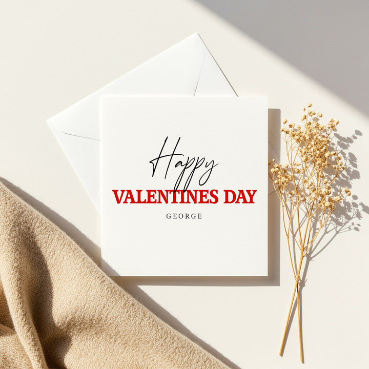 Personalised Red Happy Valentine's Day Card