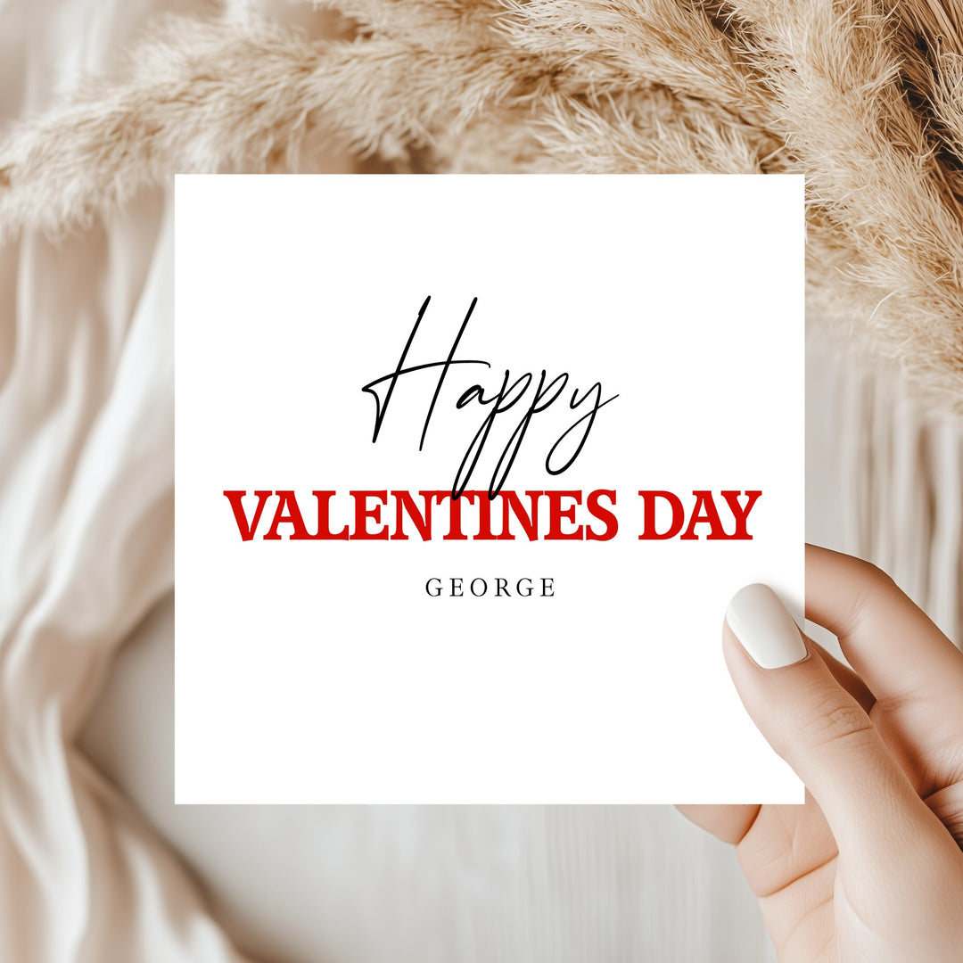 Personalised Red Happy Valentine's Day Card